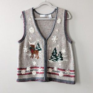 Vintage Victoria Jones Christmas Holiday Festive Sweater Vest